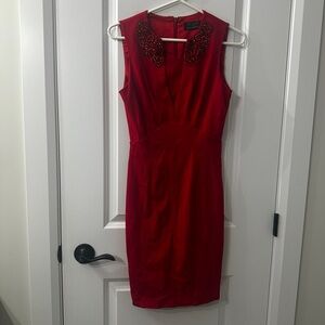 122. Ted Baker Red Embellished Dress